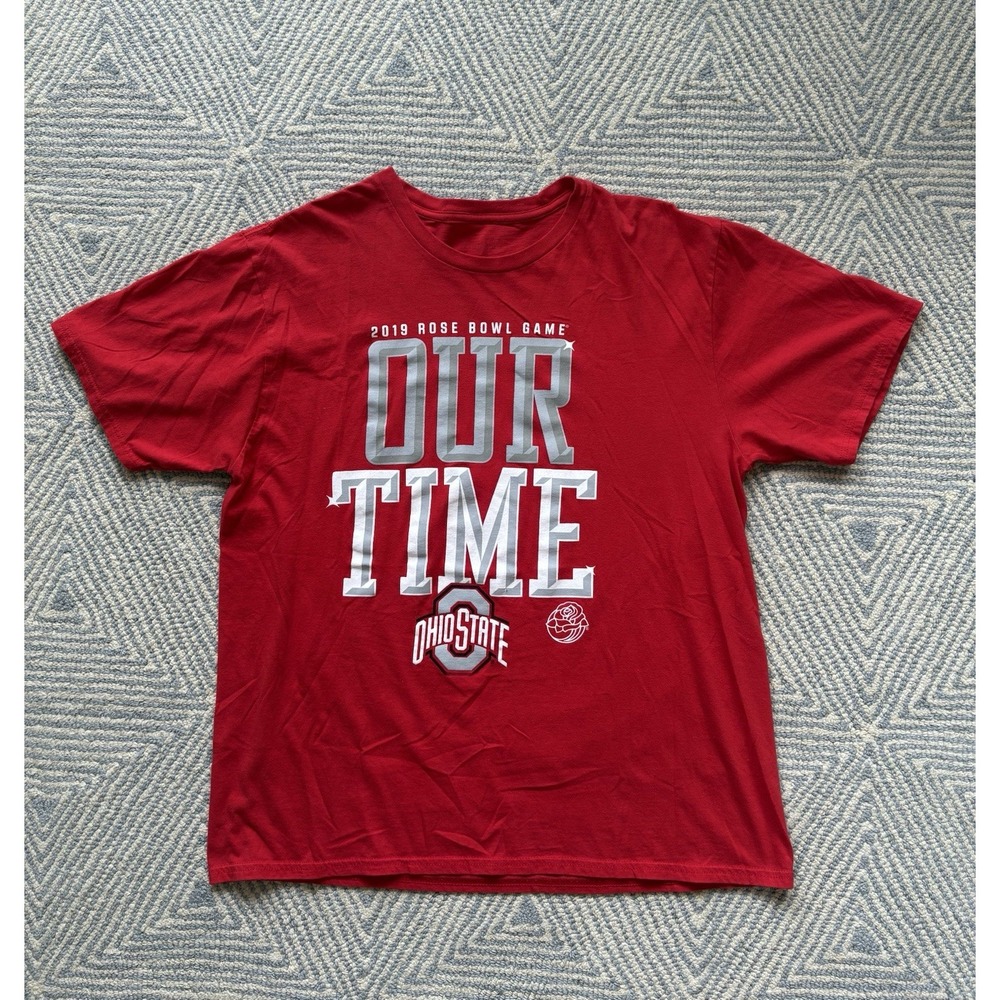 Ohio State Buckeyes 2019 Rose Bowl Our Time T-Shirt - Red - Large‎